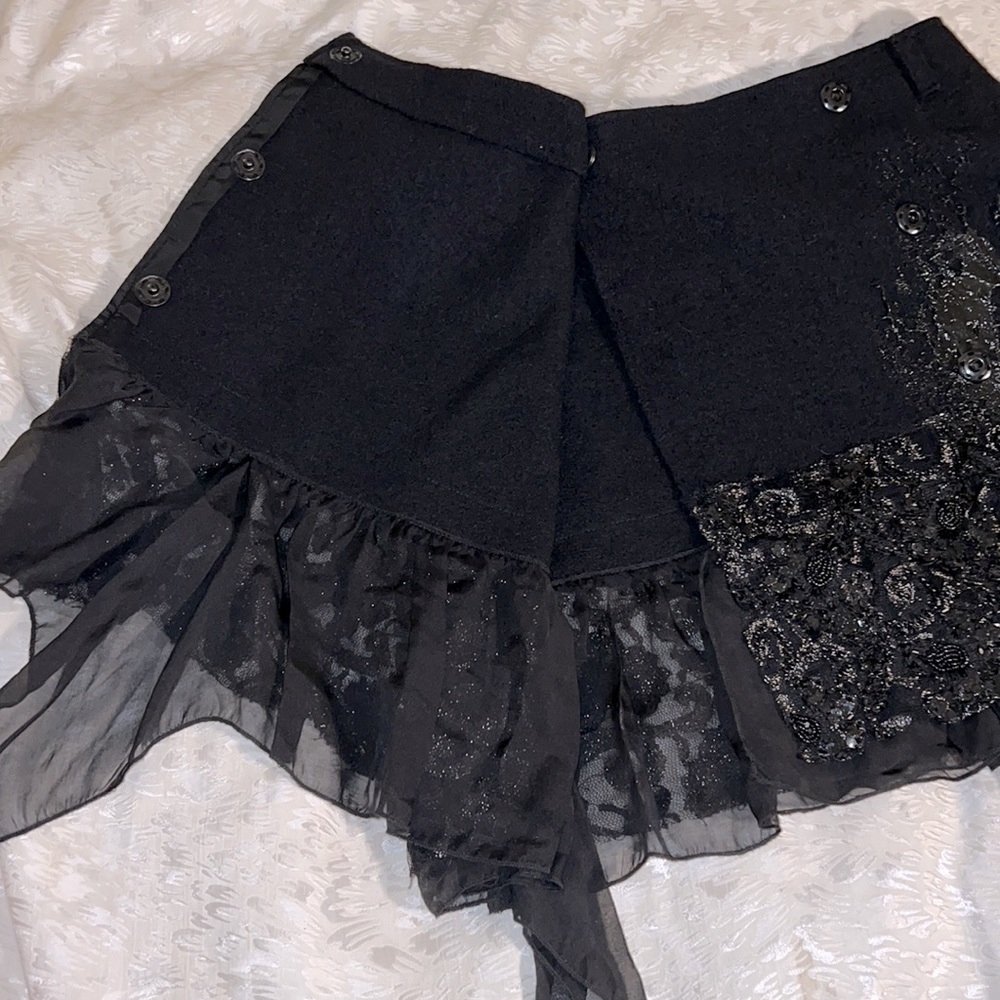 Unique Wrap Miniskirt Women Size 6/Medium NEW TAGS MSRP $665 Black Embellishment - Picture 1 of 4
